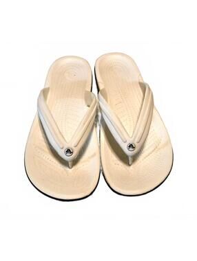 Crocs White Flip Flop Sandals Size mens 8-womens 10